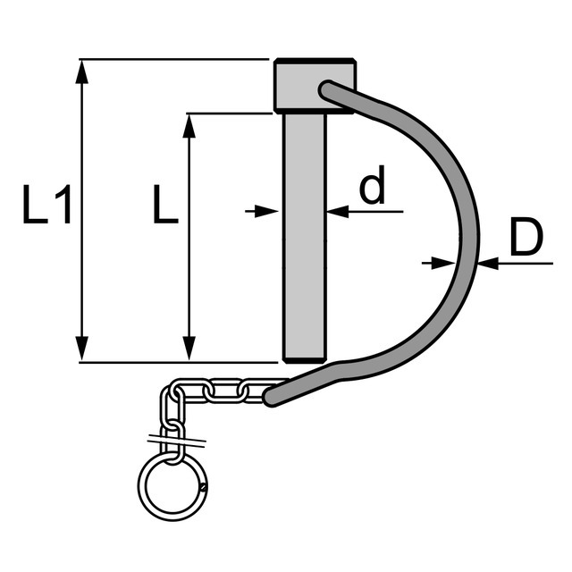 Goupille Clips pour Tube avec Chaine 19X59 MM référence fournisseur 201224